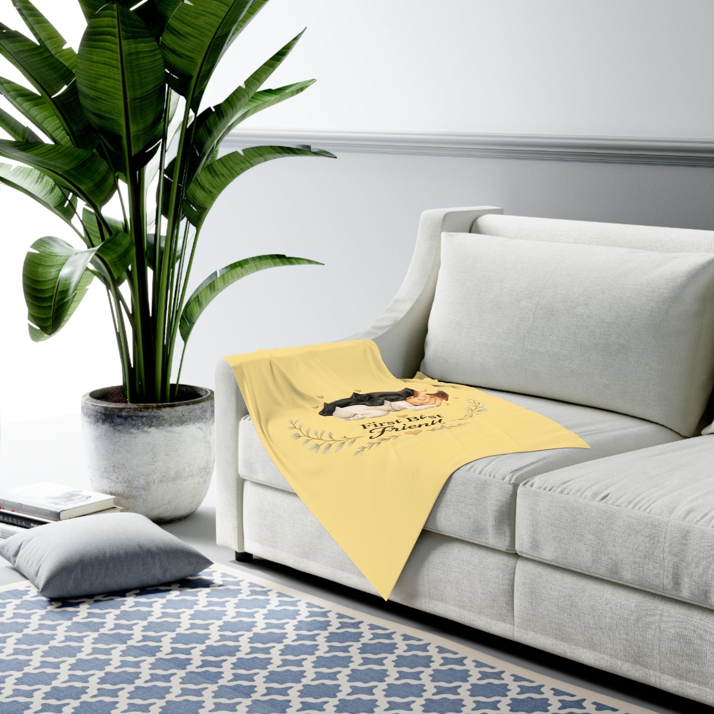 First Best Friend - Black Lab | Baby Swaddle Blanket