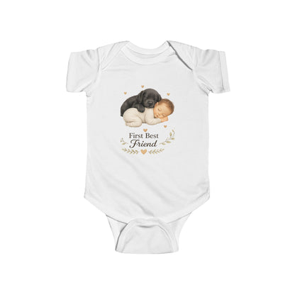 First Best Friend - Black Lab - Baby Bodysuit