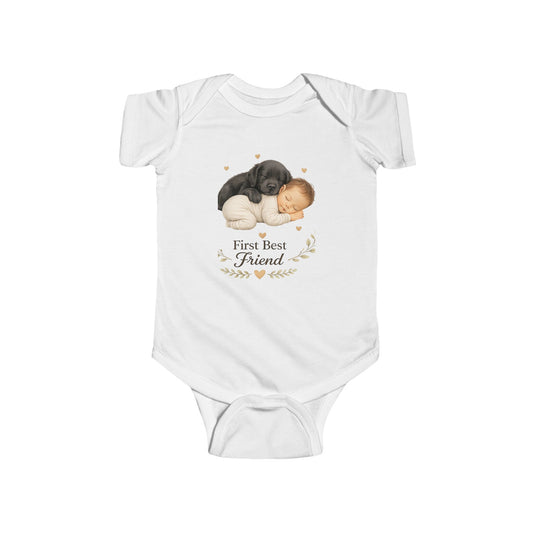 First Best Friend - Black Lab - Baby Bodysuit