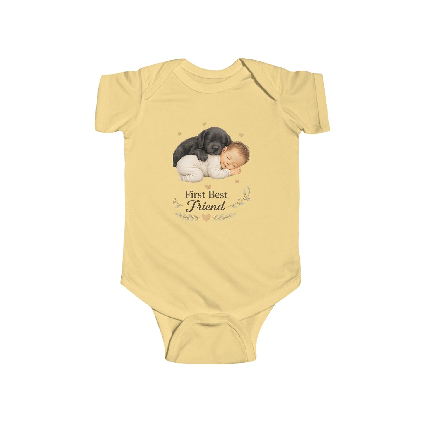 First Best Friend - Black Lab - Baby Bodysuit