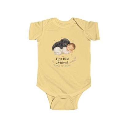 First Best Friend - Black Lab - Baby Bodysuit