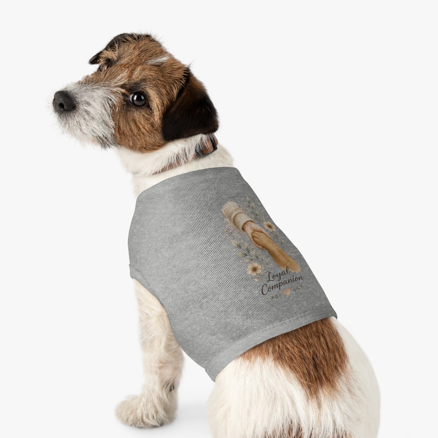 Loyal Companion Pet Tank Top — Paw & Human Hand Floral Design
