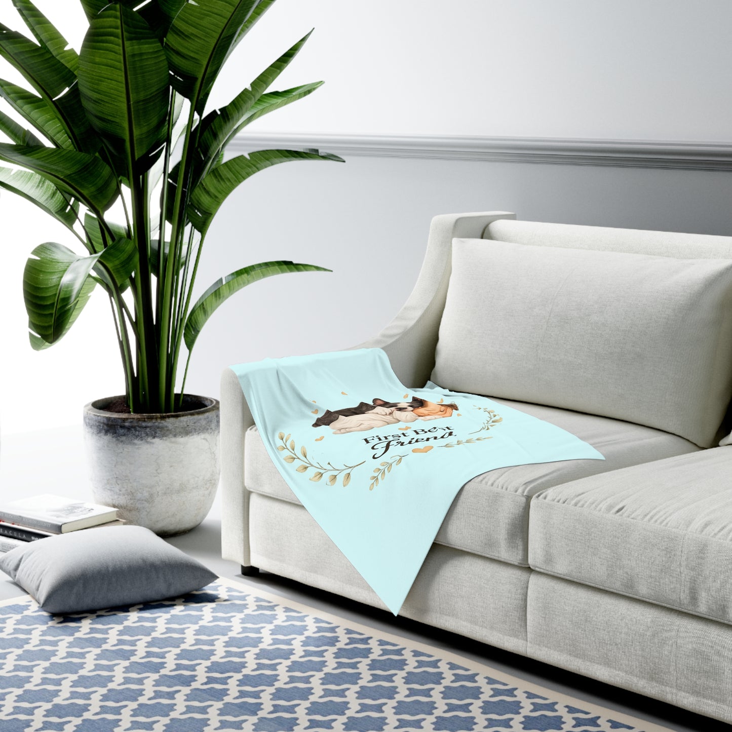First Best Friend - Boston Terrier | Baby Swaddle Blanket