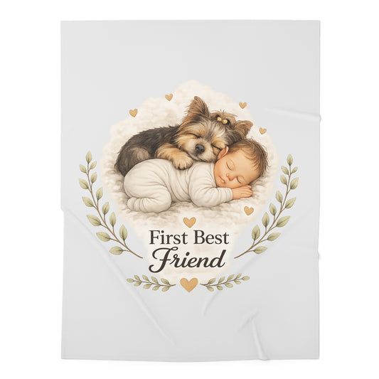 First Best Friend - Yorkie | Baby Swaddle Blanket