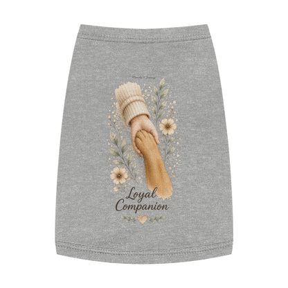 Loyal Companion Pet Tank Top — Paw & Human Hand Floral Design