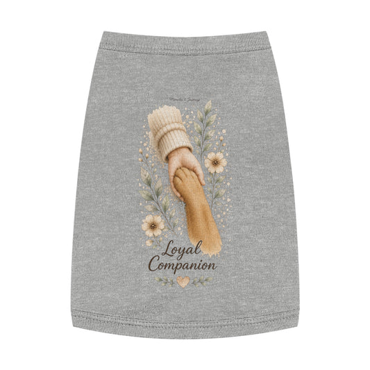 Loyal Companion Pet Tank Top — Paw & Human Hand Floral Design