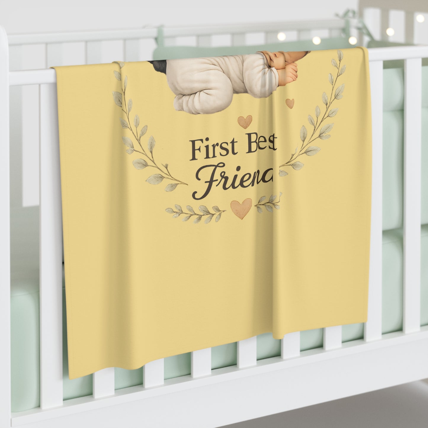 First Best Friend - Black Lab | Baby Swaddle Blanket
