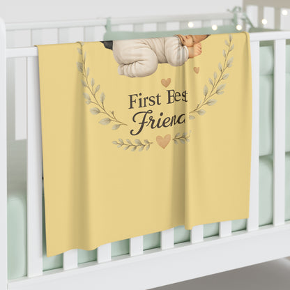 First Best Friend - Black Lab | Baby Swaddle Blanket