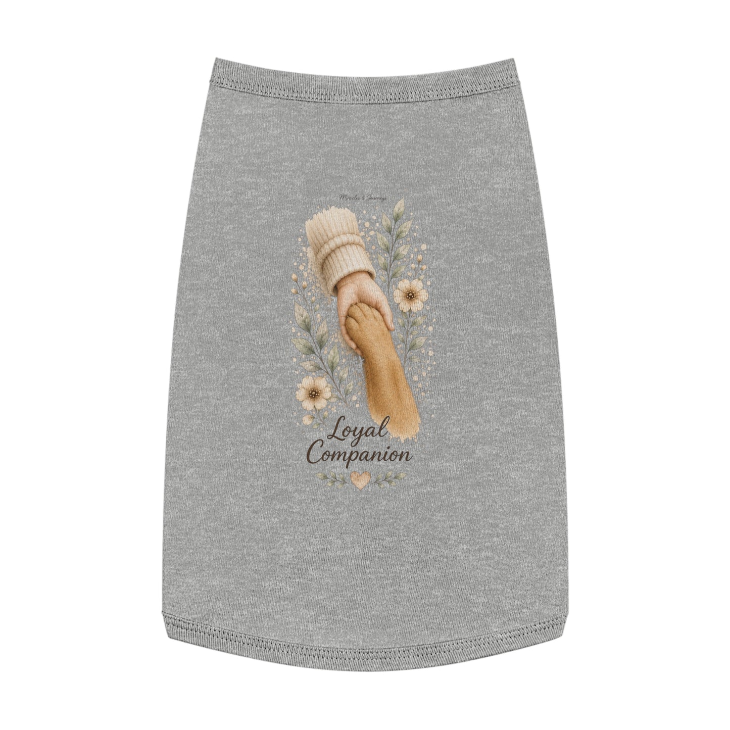 Loyal Companion Pet Tank Top — Paw & Human Hand Floral Design