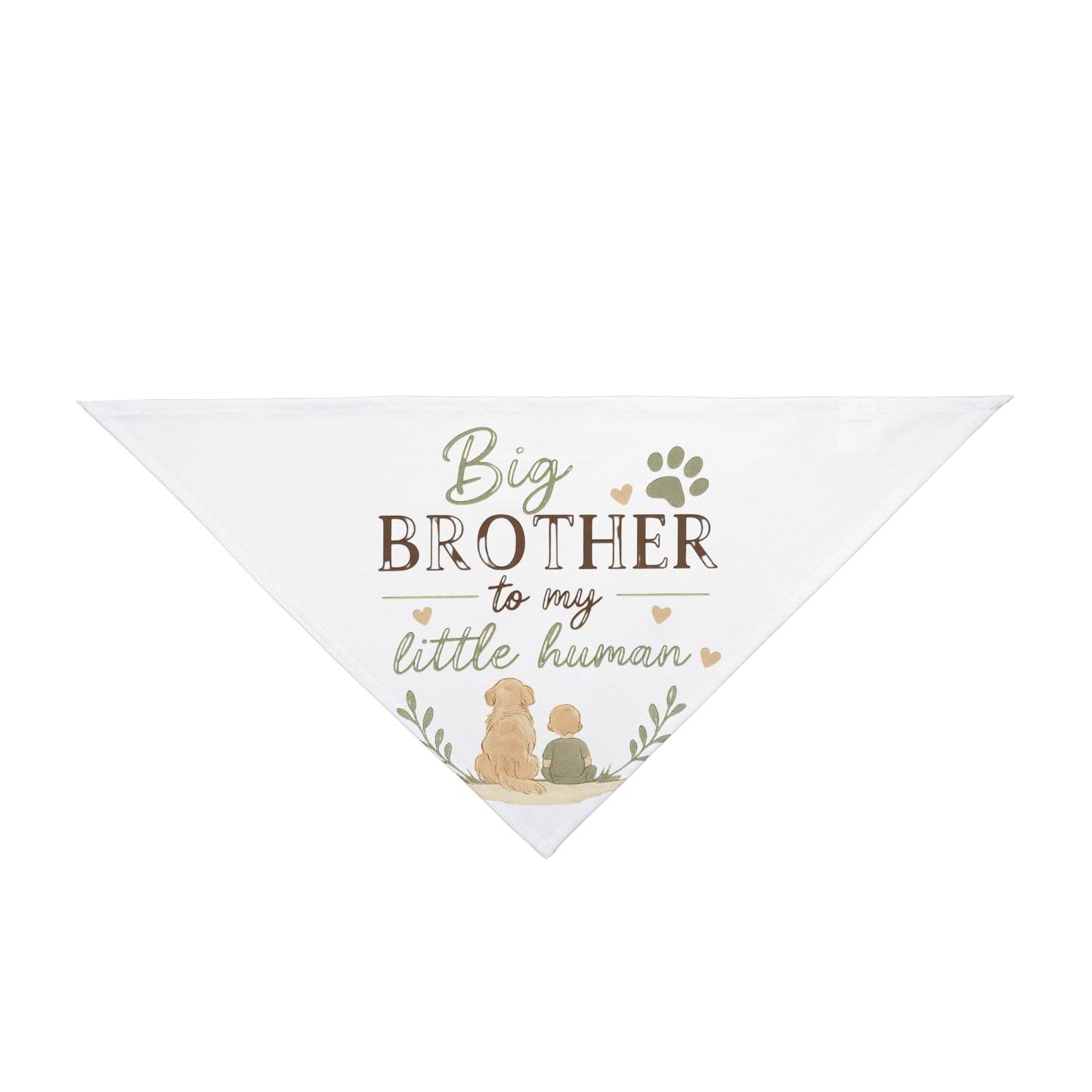 Pet Bandana — "Big Brother to My Little Human" Cute Announcement Bandana for Dogs & Cats
