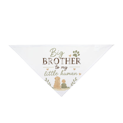 Pet Bandana — "Big Brother to My Little Human" Cute Announcement Bandana for Dogs & Cats