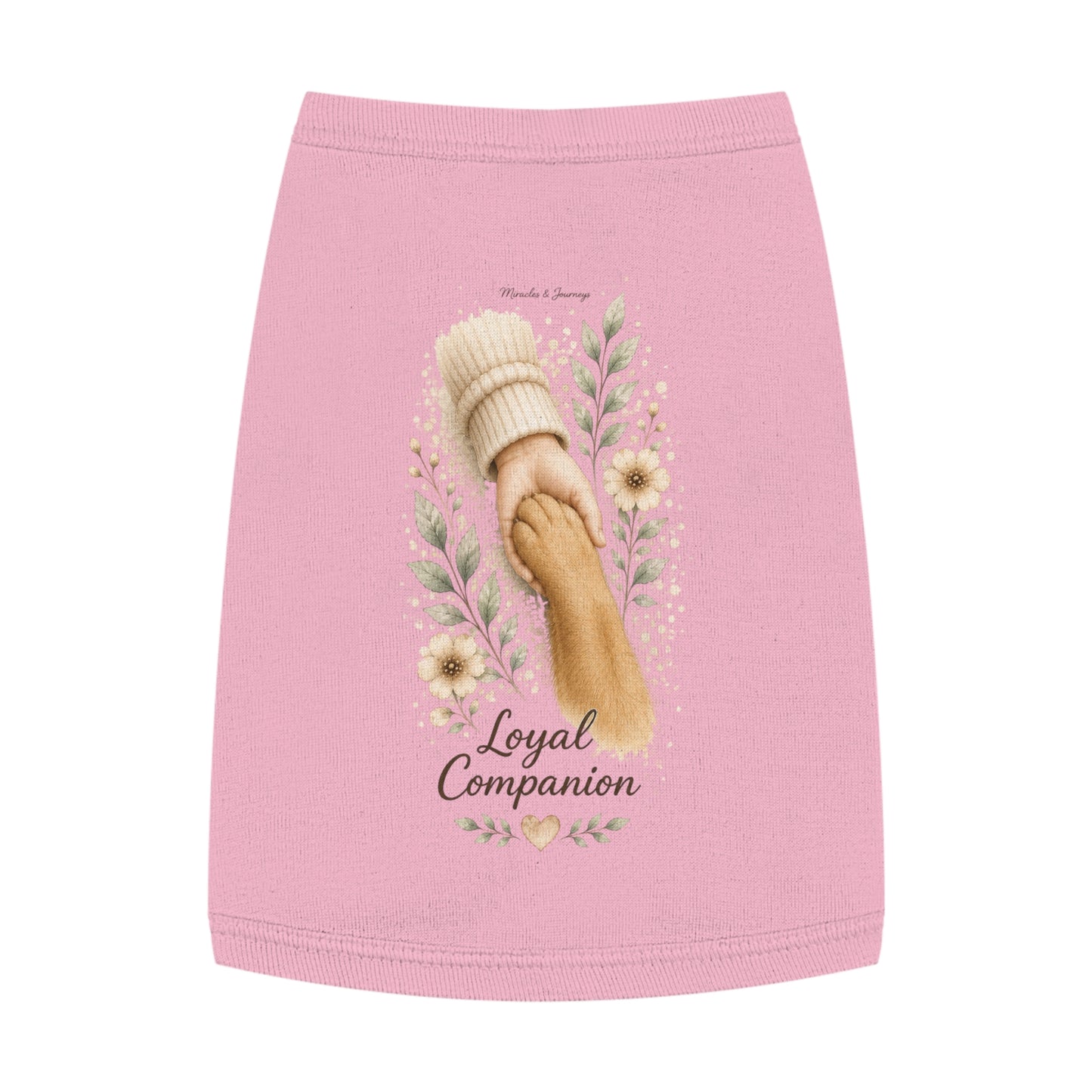 Loyal Companion Pet Tank Top — Paw & Human Hand Floral Design