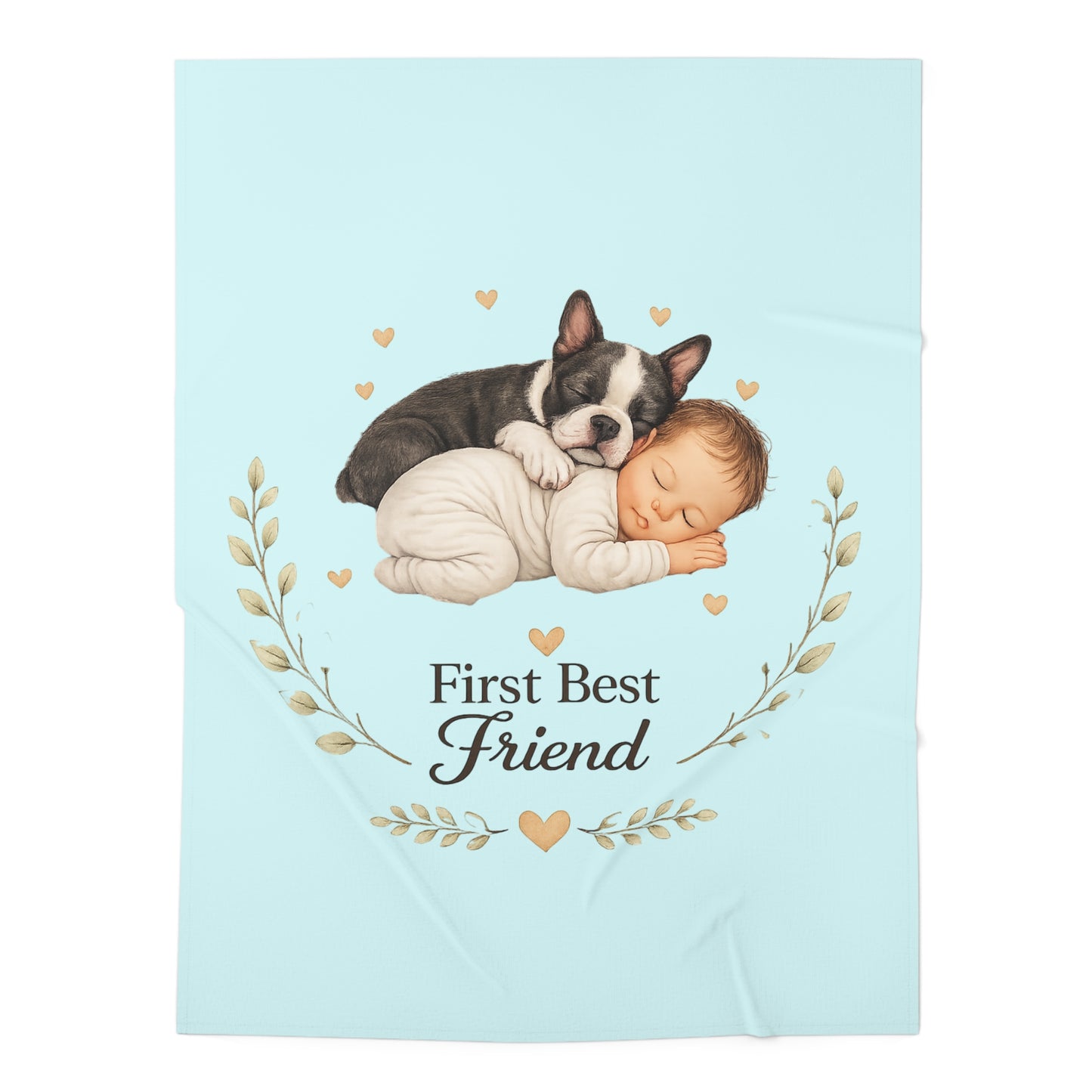 First Best Friend - Boston Terrier | Baby Swaddle Blanket