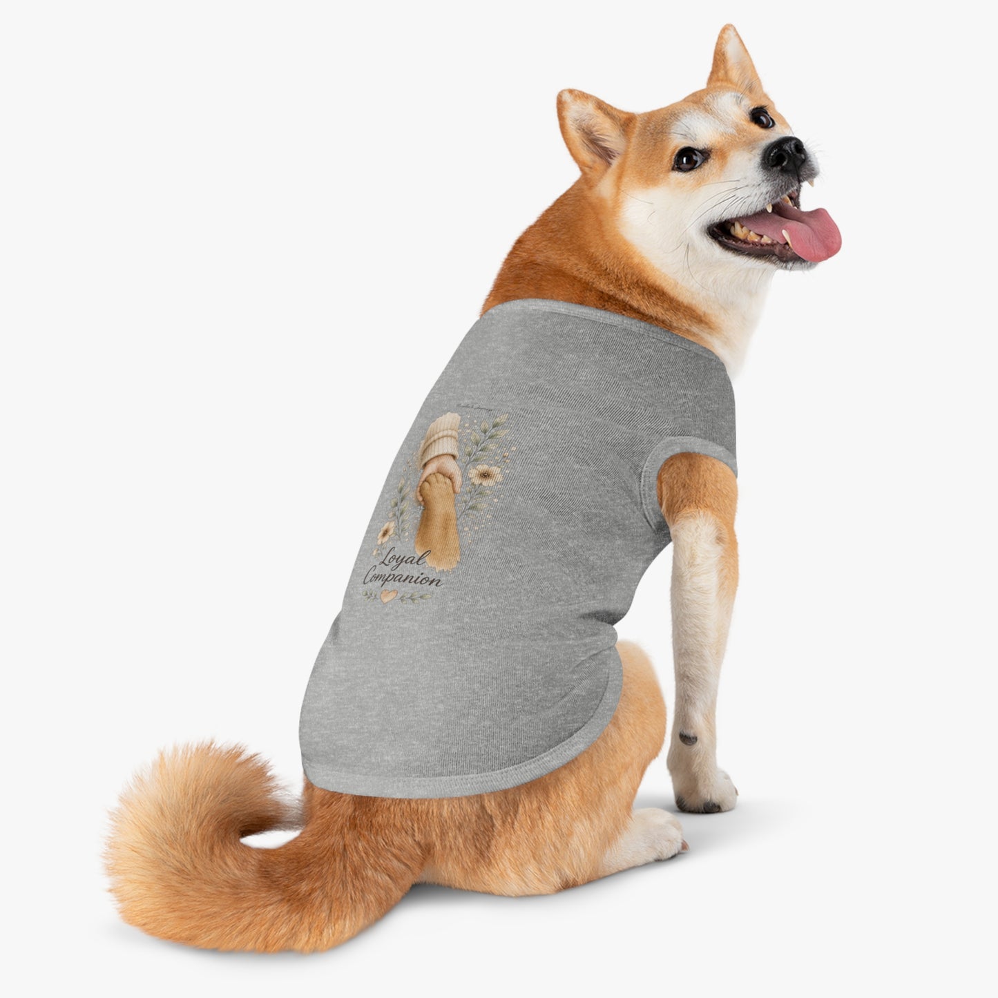 Loyal Companion Pet Tank Top — Paw & Human Hand Floral Design