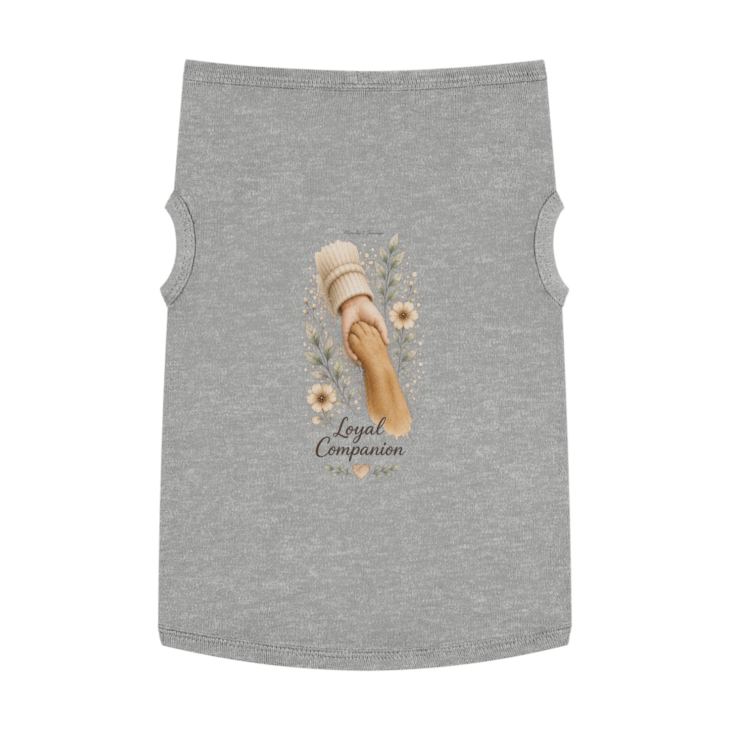 Loyal Companion Pet Tank Top — Paw & Human Hand Floral Design