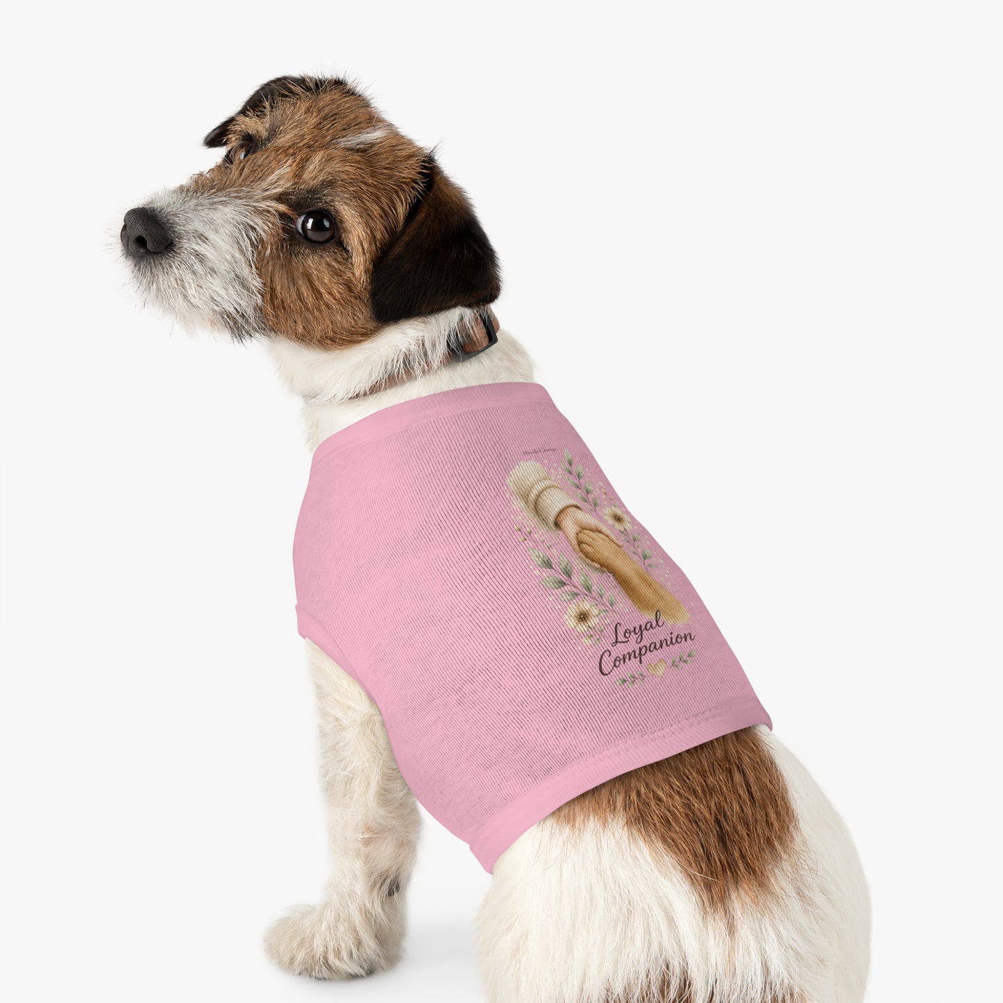 Loyal Companion Pet Tank Top — Paw & Human Hand Floral Design