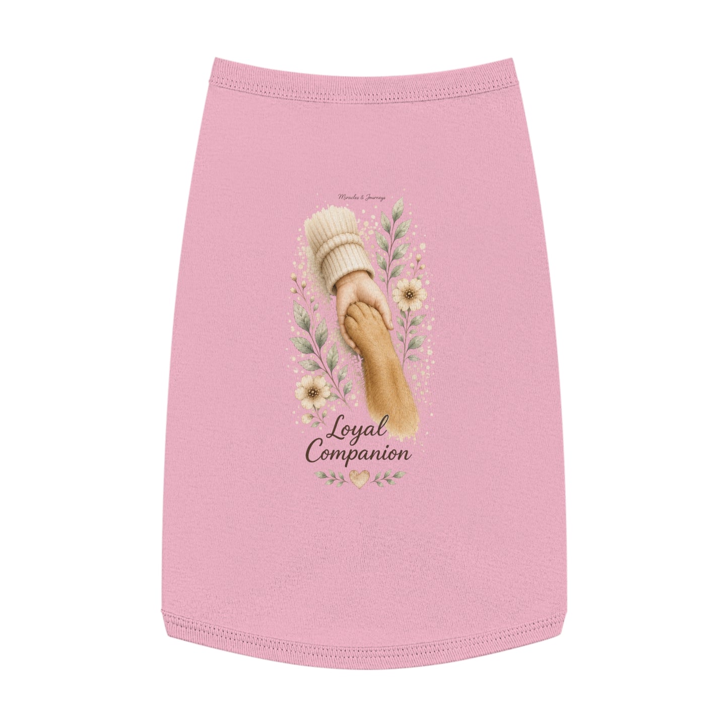 Loyal Companion Pet Tank Top — Paw & Human Hand Floral Design