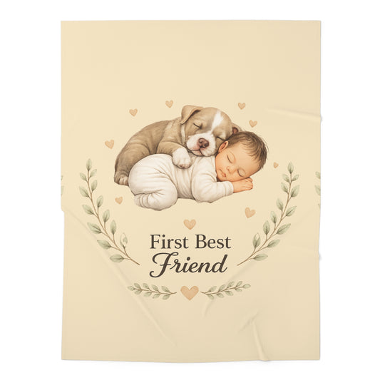 First Best Friend - Pit Bull | Baby Swaddle Blanket