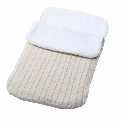 Warm Fleece-lined Baby Wool Sleeping Bag for Stroller