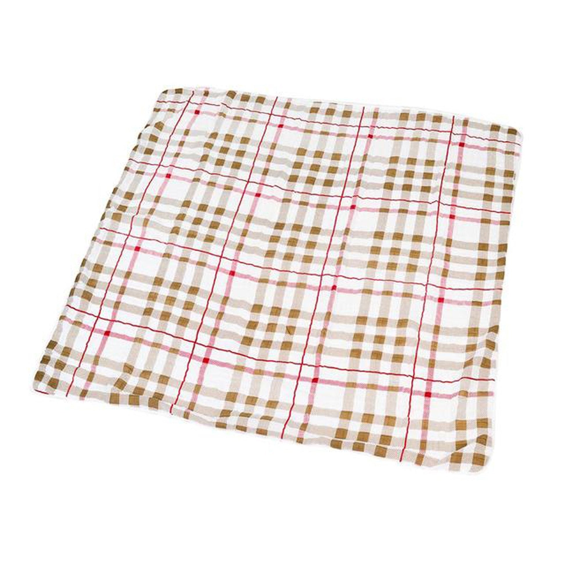 Teddy Bear and Plaid Cotton Muslin Newcastle Blanket-3
