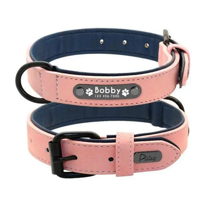 Personalized Leather Dog Collar and Leash Set