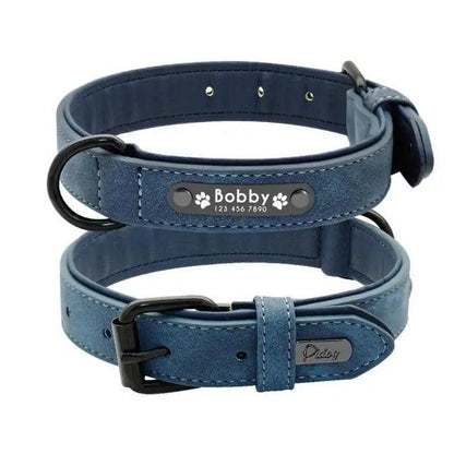 Personalized Leather Dog Collar and Leash Set