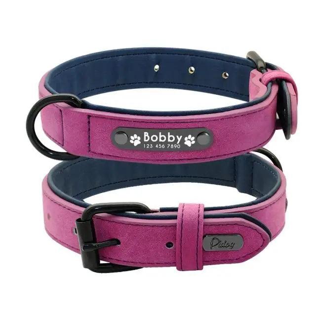 Personalized Leather Dog Collar and Leash Set